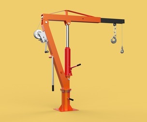 SWIVEL LIFTING HYDRAULIC CRANE MANUAL HAND CRANK WINCH HOOK JIB