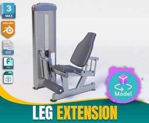 LEG EXTENSION MACHINE - Professional 3D Gym Model