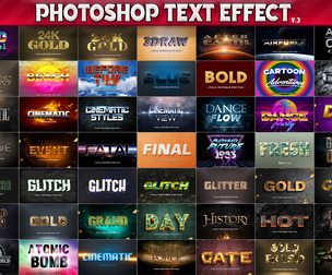 100 Premium Photoshop Text Effects PSD, 3D Layer styles