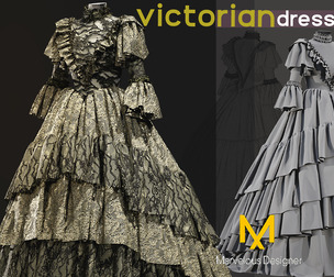 Victorian dress(outfit) - Marvelous designer_ VOL04