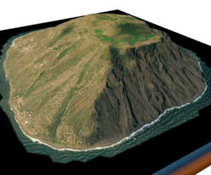 Alicudi island 3d model terrain