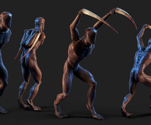 Demon Horror Character - Rig+Animations