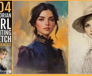404 Victorian-Era Girl Portrait Painting & sketch