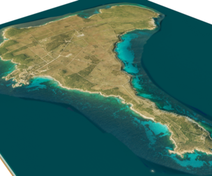 Pianosa island 3d model terrain
