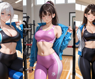Leggings Girl At Gym Reference Images Pack For 3D Modelers and Illustrators / 100+ images