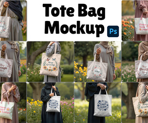 10 Tote Bag Mockup, PSD files