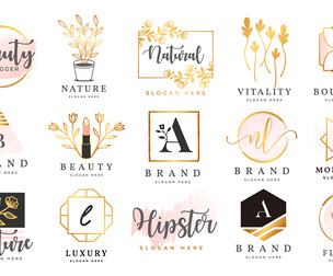 Elegant Logo Designs Featuring Minimalist Feminine Elements, EPS File