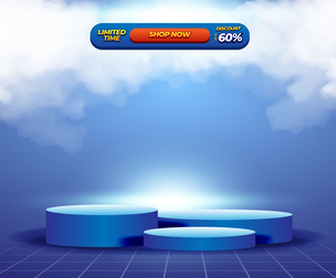 Promotional Blue Banner Highlighted Discount Offer, EPS file