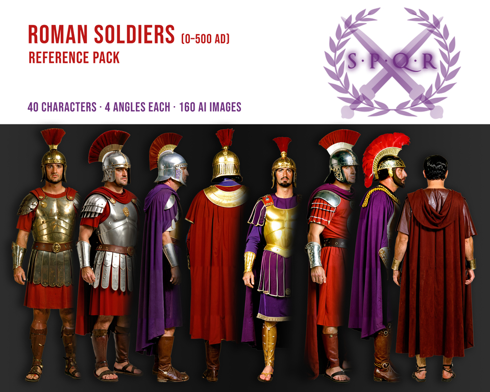 Cod Character Roman Roman Soldiers 0–500 AD – 40 High quality 4-View Character Reference ...