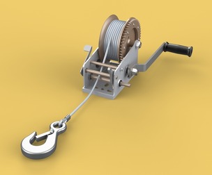 MANUAL ROTARY HAND CRANK WINCH HOIST WIRE ROPE SLING LIFT CRANE