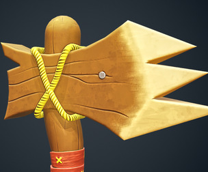 Stylized Wood Axe - Game-Ready Low-Poly 3D Model