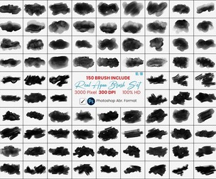 150 Real Aqua Brush Set For Photoshop