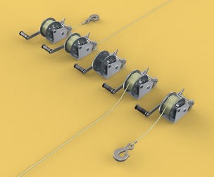WINCHES HAND CRANK WINCH HOIST WIRE LIFTER ROPE SLING HOOK CRANE