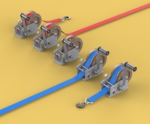 WINCHES HAND CRANK WINCH HOIST BELT WEBBING STRAP HOOK CRANE TON