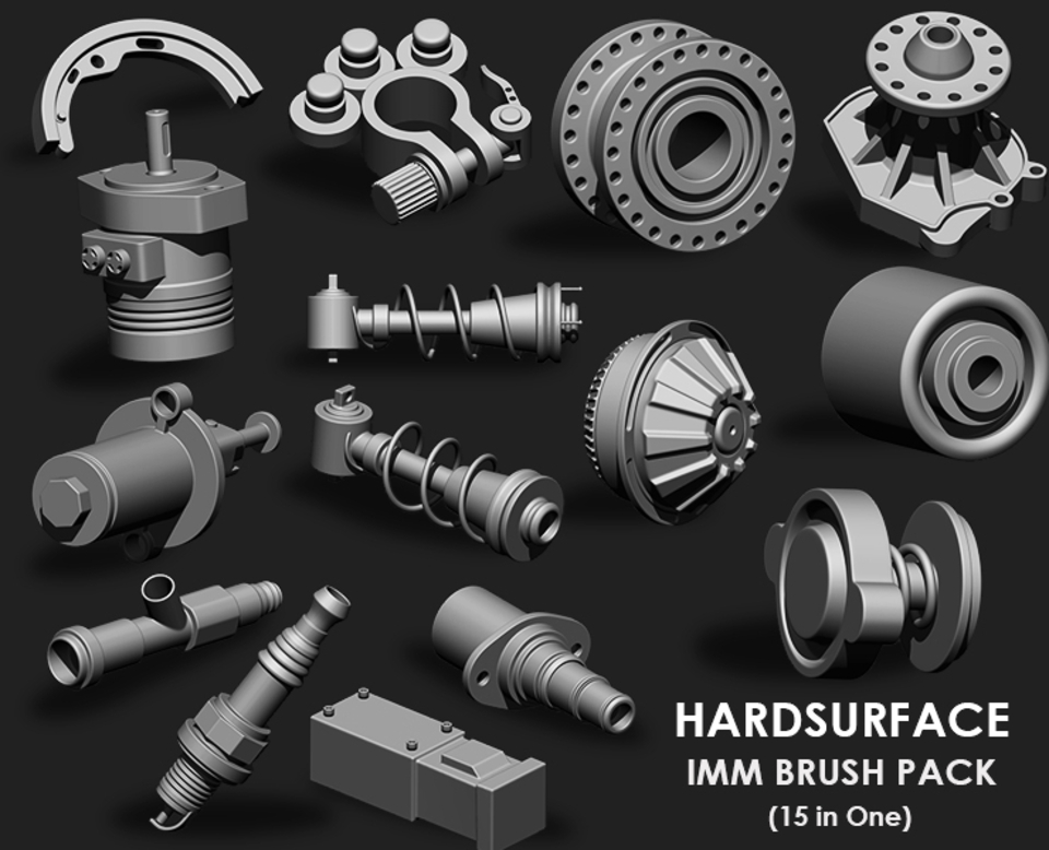 Hardsurface IMM Brush Pack (15 in One)