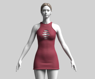 Girls Midi Dress | Marvelous / Clo3d / obj / fbx