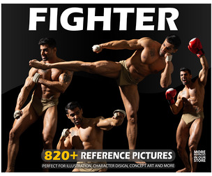 Male Fighter Poses Photo Reference Pack . 820+ Images . No Ai