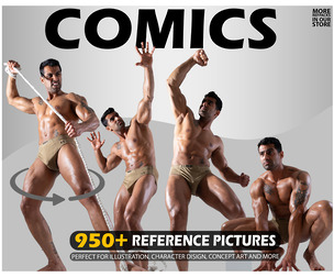 Male Comic Poses Reference Pictures Pack . 950+ Images . No Ai