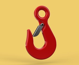 RED EYE HOOK FORGED SINGLE LIFTING CRANE TON HOIST WINCH LATCH