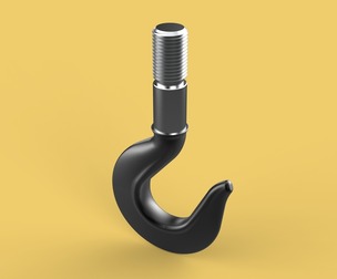 CAST IRON HOOK FORGED SINGLE LIFTING CRANE HOOKS HOIST WINCH TON
