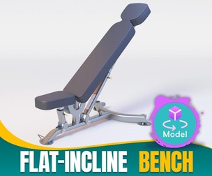 FLAT-INCLINE BENCH - Professional 3D Gym Model