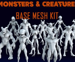 Monster and Demon Base Mesh Kit II 11 Diverse Designs