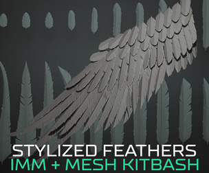 Stylized Feathers - 20 Insert mesh Zbrush