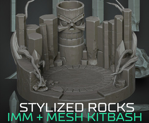 Stylized Rocks - 40+ Insert mesh Zbrush