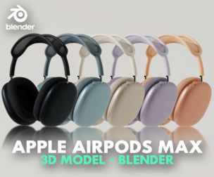 Apple AirPods Max 3D Model - Blender