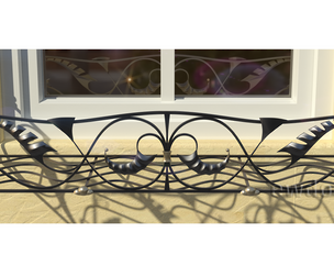 Forged fower box on the window