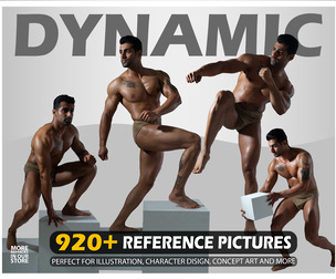 Male Dynamic Poses Reference Picture Pack . 920+ Images . No Ai