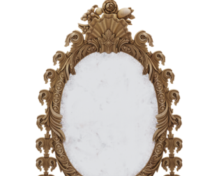 A Queen Anne Stone White Painted Carved Mirror