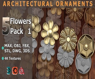 5 Flowers Ornamental Pack 01