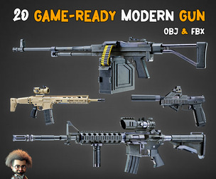 20 Modern Gun + 4K Texture - Vol 11