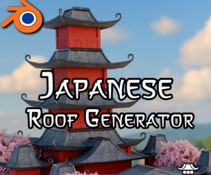 Blender Geometry Nodes - 3Dt Japanese Roof Generator Procedural