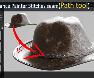 Stitch seam Line Substance Painter path tool Fabric & Leather vol 10