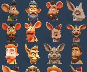 Whimsical Woodland Creatures: Premium 3D Character Collection