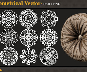 208 Geometrical Vectors(Alpha)-tileable & seamless- 4K PNG-PSD