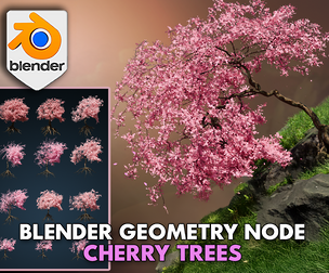 3DT Stylized Cherry Tree – Blender Geometry Nodes Procedural
