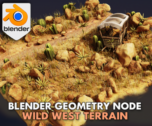 3DT Wild West Terrain – Blender Geometry Node Procedural