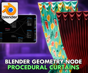 3DT Curtain Generator – Blender Geometry Node Procedural