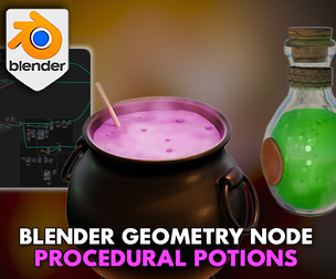 3DT Potion Cauldron Generator – Blender Geometry Node Procedural