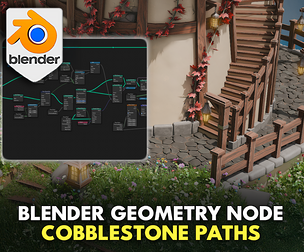3DT Cobblestone Path Generator – Blender Geometry Node Procedural