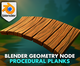 3DT Wooden Planks Generator – Blender Geometry Node Procedural