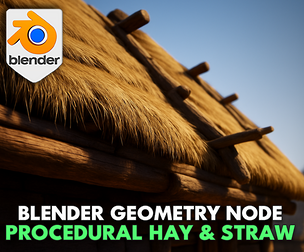 3DT Hay Roof Generator – Blender Geometry Node Procedural