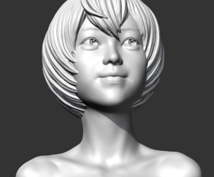 SC girl bust A 3D print model