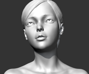 SC girl bust B 3D print model