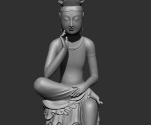 Gilt-bronze Maitreya in Meditation 3D print model