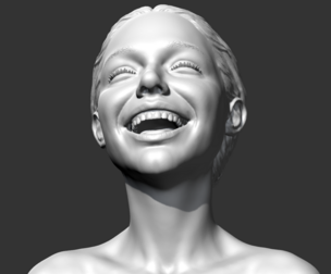 SC girl bust D 3D print model