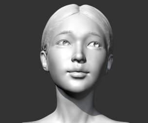 SC girl bust G 3D print model